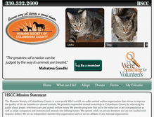 Tablet Screenshot of columbianahumane.org